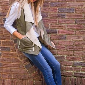 Olive suede vest